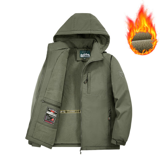 Chamarra Acolchada para Hombre con Capucha Desmontable y Forro Polar - Image 3