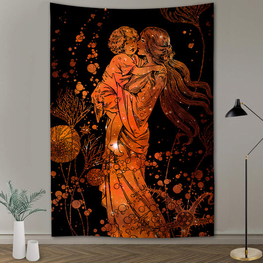 Tapiz Decorativo Colgante con Silueta de Árbol y Mar para Playa - Image 11