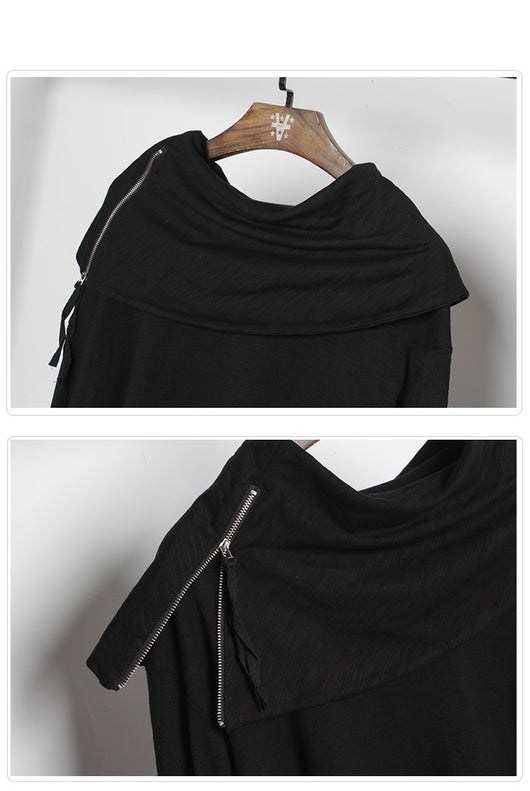 Camiseta Holgada de Cuello Alto Irregular para Hombre - Image 7