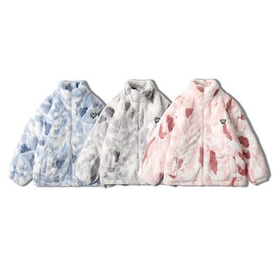 Abrigo de Cachemir Tie Dye con Cuello Mao Unisex - Image 4