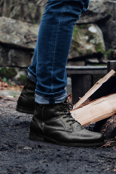 Botas Vaqueras Retro Hombre con Cordones Martin Punta Redonda Tacón Bajo - Image 12