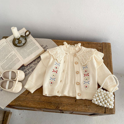 Cardigan Tejido con Bordados para Niña - Manga Larga - Image 19