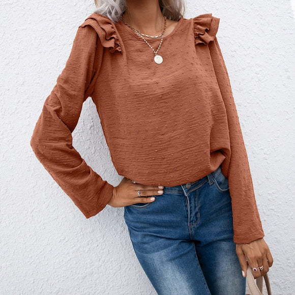 Suéter Jacquard de Cuello Redondo y Manga Larga