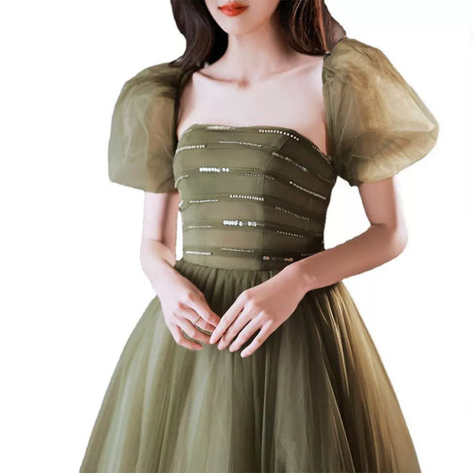 Vestido de Noche Mori Style Verde Esmeralda Ajustado Elegante - Image 5