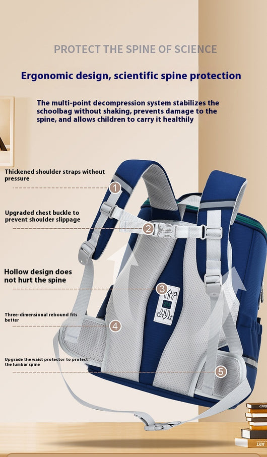 Mochila Escolar Sesame Baby Estilo Británico Grados 1-6 Ligera Niños y Niñas - Image 18