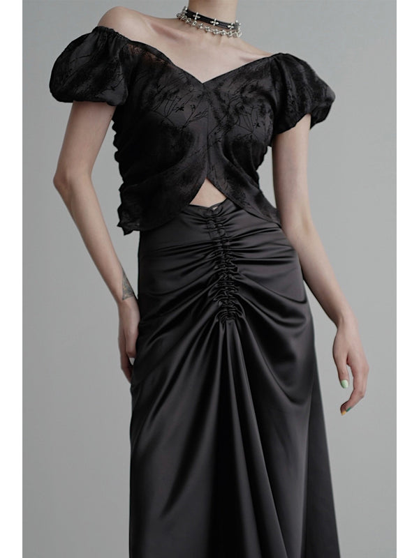 Blusa Elegante para Mujer con Mangas Abullonadas y Detalle Fruncido