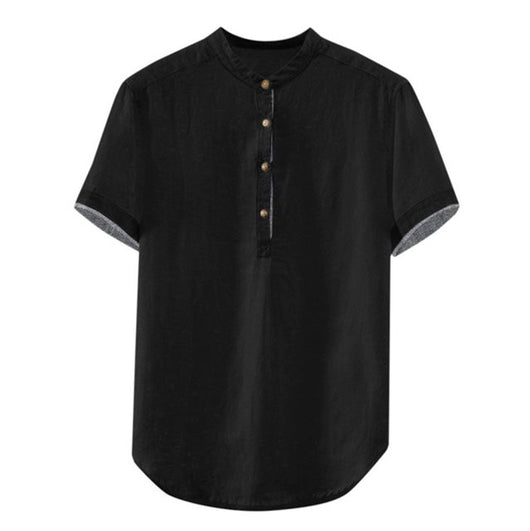Camisa Hombre Algodón y Lino con Contraste - Image 7