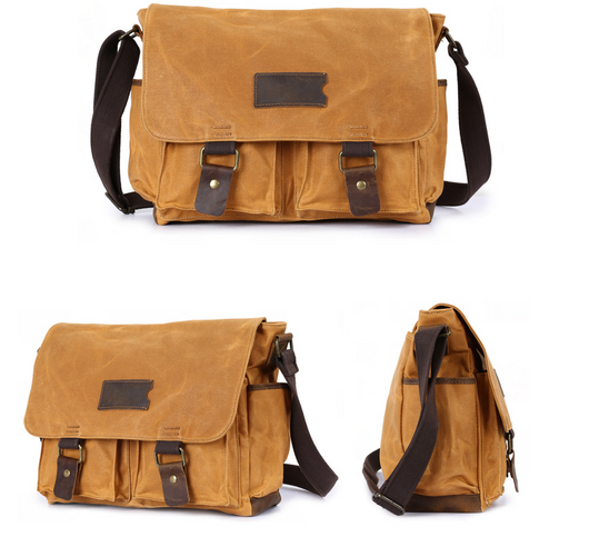 Bolsa Bandolera Vintage de Cuero Crazy Horse Impermeable para Hombre - Image 7