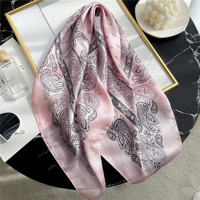 Pañuelo de Seda Estampado con Rayas - Versátil y Combinable - Image 30