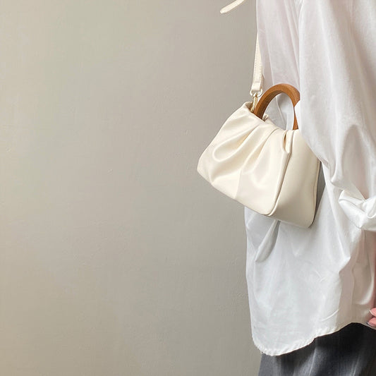 Bolso Pequeño Plegable con Asa de Madera - Diseño Nube