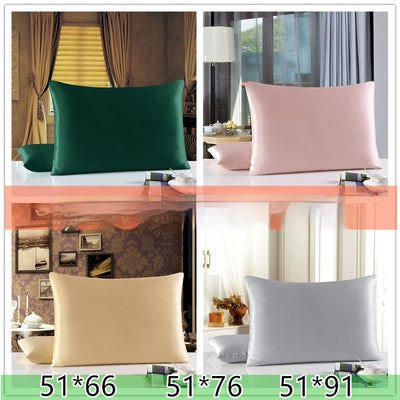 Funda de Almohada Doble Cara de Seda Pura 19 M Color Sólido - Image 17