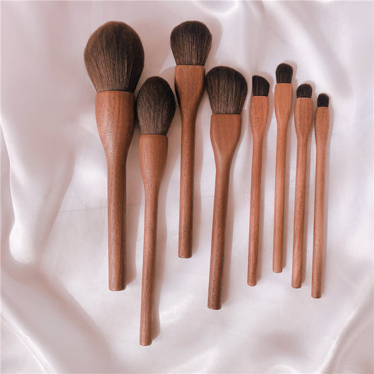 Set de Brochas de Maquillaje con Mango de Madera - Brochas para Rubor, Ojos y Base - Image 9