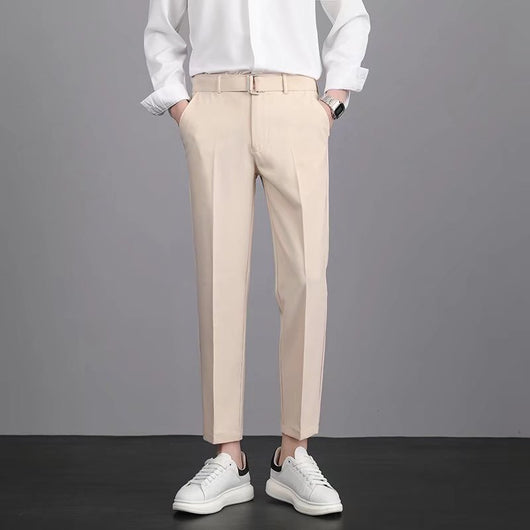 Pantalones Casuales Coreanos Rectos Antirruga de Corte Moderno - Image 9