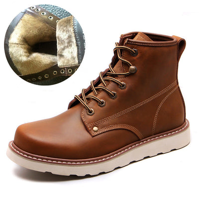 Botas Martin de Cuero Genuino para Hombre - Invierno Cálido con Forro de Cachemira - Image 3