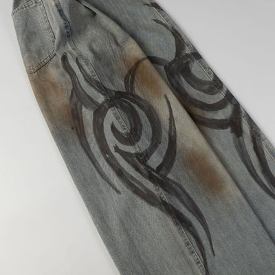 Jeans de Diseño Industrial Americano con Lavado Pesado - Image 2