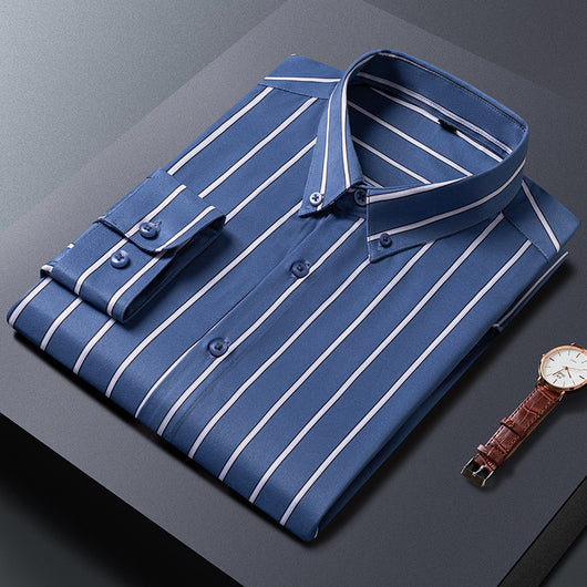 Camisa Casual Ejecutiva Slim Fit con Estampado de Rayas para Hombre - Image 2