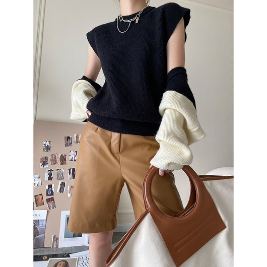 Conjunto Dos Piezas: Chaleco Tejido con Diseño de Colores Contrastantes - Image 10