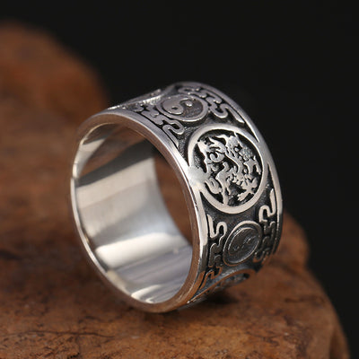 Anillo de Plata Tailandesa S990 Cuatro Bestias Mitológicas Xuanwu - Image 3
