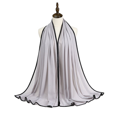 Pañoleta de Gasa con Perlas y Flecos Elegante - Image 17
