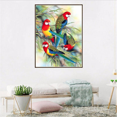 Cuadro de Diamantes 5D - Pájaro en Árbol, Pintura de Diamantes DIY - Image 7
