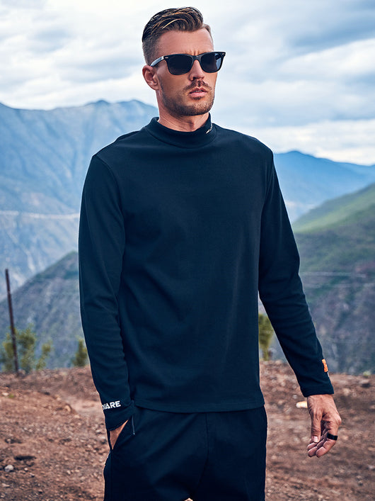 Camiseta Térmica Manga Larga con Cuello Alto en Terciopelo para Hombre - Image 4