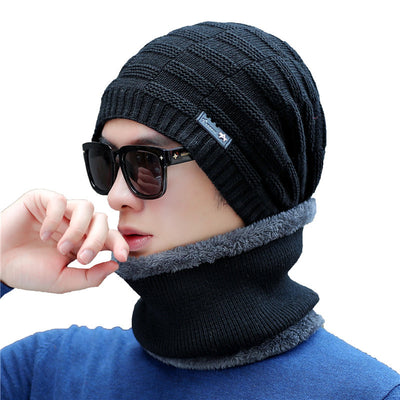 Conjunto de Gorro y Bufanda de Lana Tejida para Hombre - Image 5