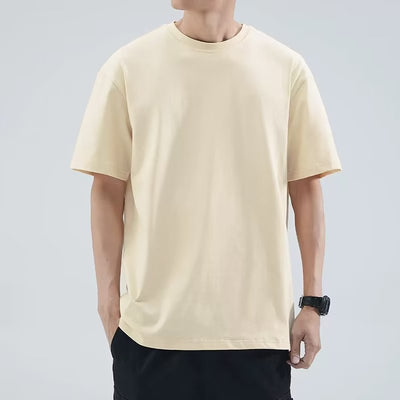 Playera Suelta de Color Liso para Hombre - Versátil y Cómoda - Image 3