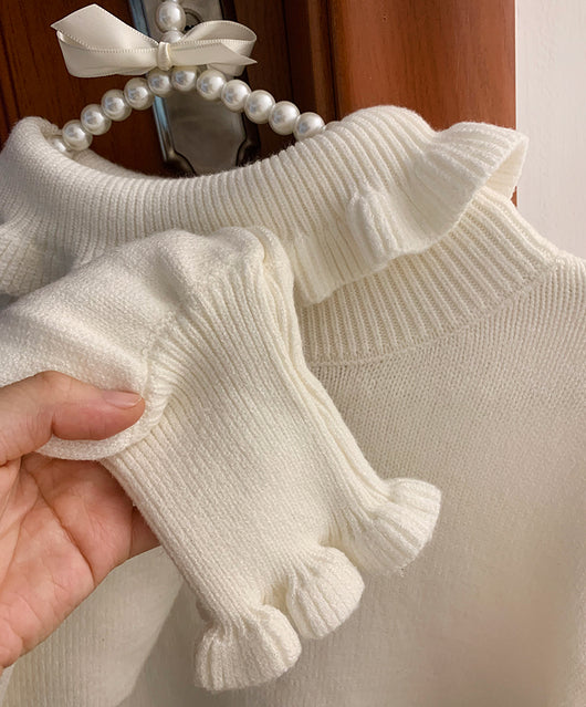 Suéter Cuello Alto Encaje Lolita Invierno - Top Básico Elegante - Image 16