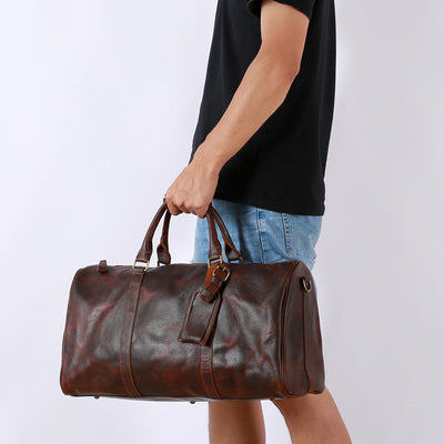 Bolsa de Viaje Estilo Retro Europeo y Americano en Cuero Genuino - Image 6