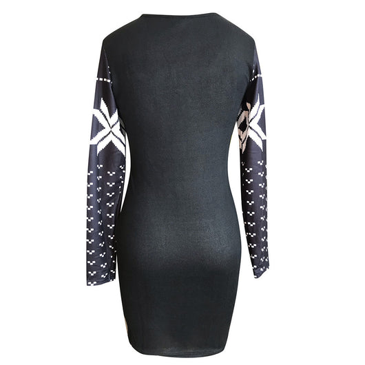 Vestido Ajustado Navideño con Estampado Digital y Manga Larga - Image 11