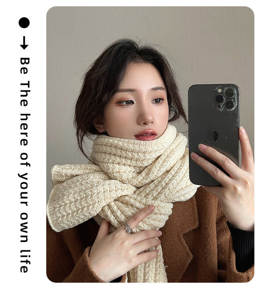 Bufanda Tejida Harajuku Estilo Coreano para Mujer - Gruesa y Cálida - Image 12