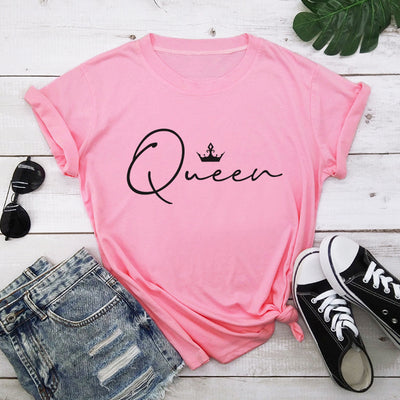 Playera Suelta Cuello Redondo Estampado Corona Queen - Image 9