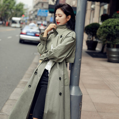 Abrigo Trench Largo Oversized con Cintura Ajustable para Mujer - Image 3