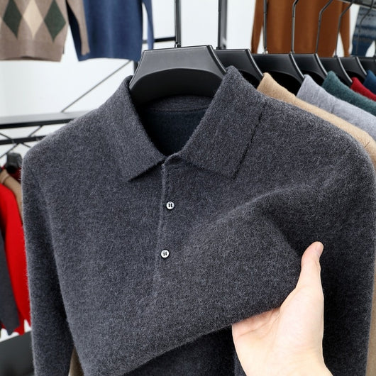 Polo Cuello Vuelto de Punto Manga Larga para Hombre - Image 20