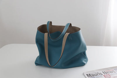 Bolso Grande de Cuero Genuino Doble Cara para Mujer - Image 11