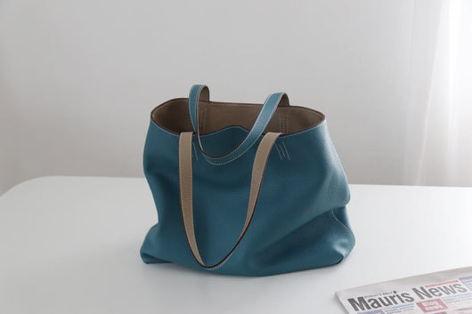 Bolso Grande de Cuero Genuino Doble Cara para Mujer - Image 11