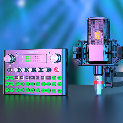 Tarjeta de Sonido F007plus para Transmisión en Vivo - Equipo Profesional para Cantantes y Creadores