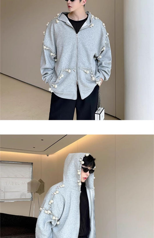 Cardigan Tejido a Mano con Perlas para Hombre y Mujer - Image 17