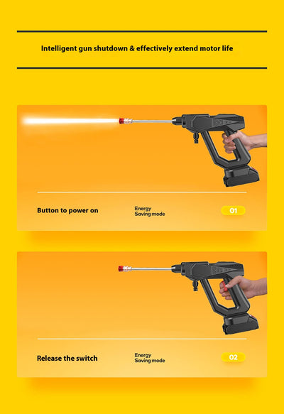 Lavadora de Autos Portátil con Pistola de Agua de Alta Presión Inalámbrica Recargable - Image 15