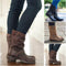 Botas Cuadradas Versátiles para Mujer - Tacón Bajo Caña Media