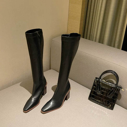 Botas Knight Cuadradas Minimalistas - Tendencia Viral para Uso Diario - Image 13