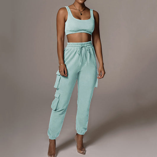 Conjunto Dos Piezas Mujer: Chaleco Umbilical y Pantalón Ajustable - Image 21