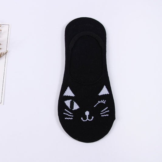 Calcetines Invisibles para Mujer Gato Lady Antideslizantes Algodón Verano - Image 2