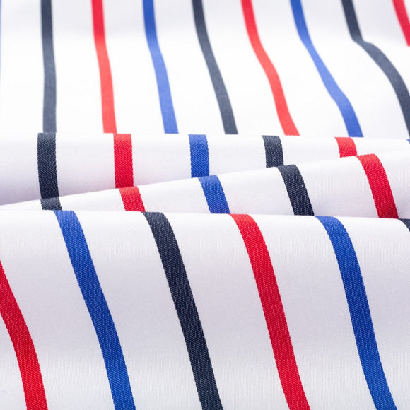 Camisa Business Casual de Algodón con Rayas Verticales Antirruga