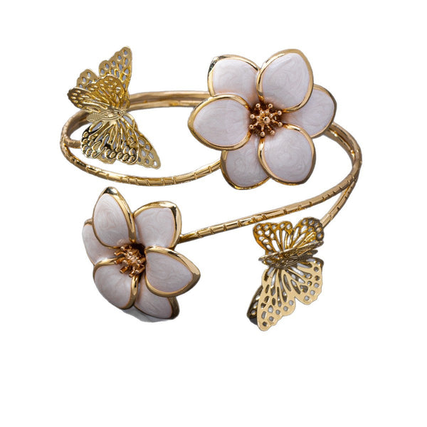 Brazalete Elegante de Flores y Mariposas para Mujer