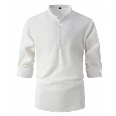 Camisa Casual de Negocios Retro Slim Fit - Algodón y Lino Primavera Otoño - Image 7