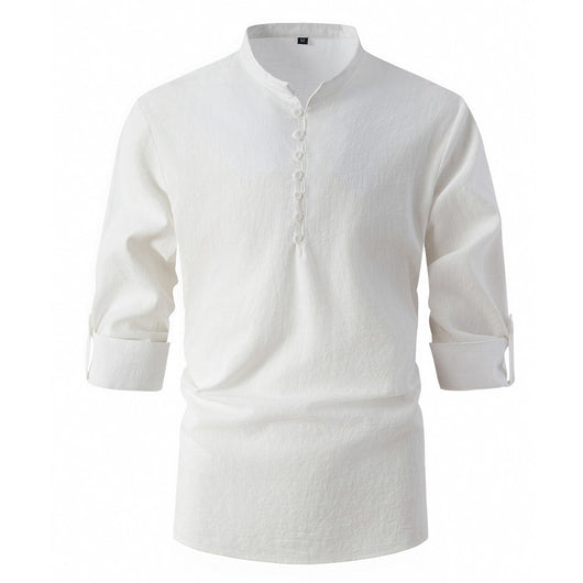 Camisa Casual de Negocios Retro Slim Fit - Algodón y Lino Primavera Otoño - Image 7