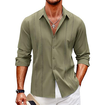 Camisa Manga Larga con Estampado Digital Talla Grande para Hombre - Image 3