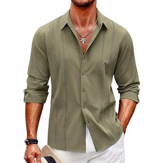 Camisa Manga Larga con Estampado Digital Talla Grande para Hombre - Image 3