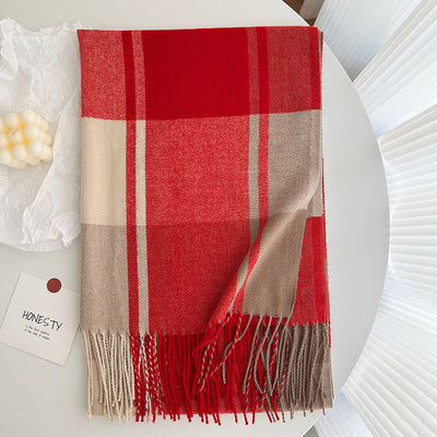 Chal Pashmina Escocés con Borlas para Mujer - Tejido Grueso y Cálido - Image 11
